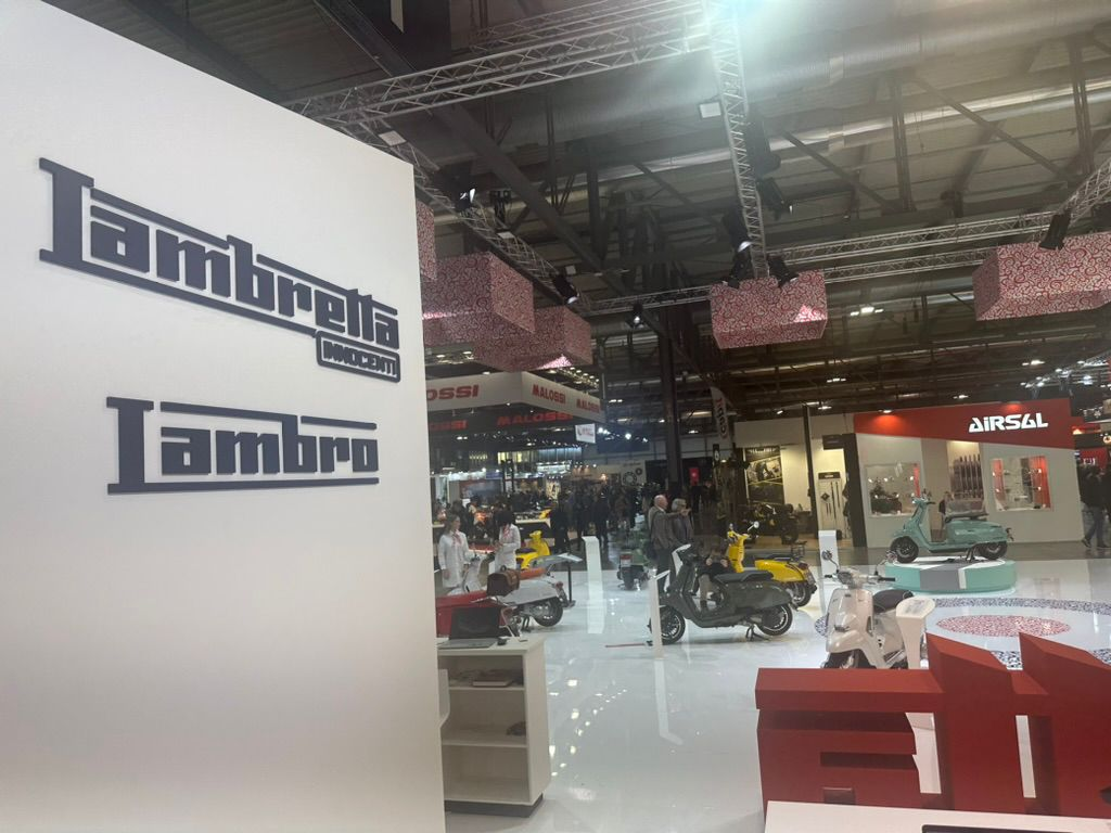 Innocenti, Lambretta and Lambro logos at Fiera Milano Rho